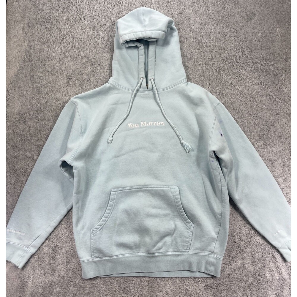 You Matter by Demetrius Harmon Hoodie Mens Medium Mint Green Embroidered Logo
